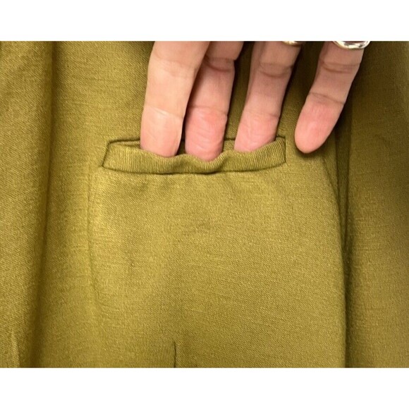 Grace Elements Size 8 Olive Green Open Front Blazer Jacket Rayon Nylon Spandex - Picture 6 of 6